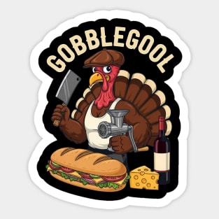 Gobblegool Italian Turkey Sandwich Thanksgiving Mafia Parody Sticker